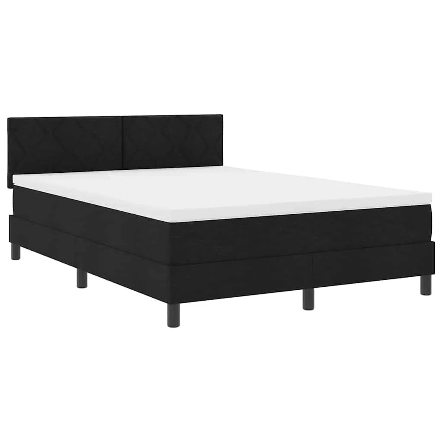 vidaXL Boxspringbett mit Matratze Schwarz 160 x 200 cm Stoff 3342298