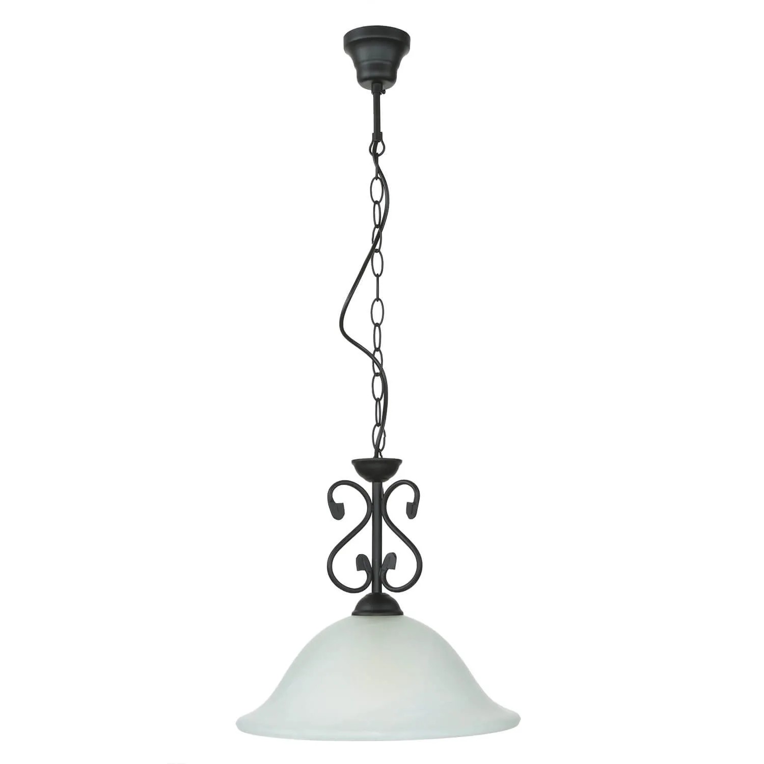 EASYLIGHT Pendelleuchte Metall Glas Ø 40 cm E27 Schwarz Weiß Landhaus Rusti günstig online kaufen