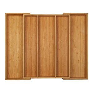 SOTECH ORGA-BOX UNIVERSAL Besteckkasten Aus Bambus Verstellbar Für Schrankbreite 500 - 600 mm Höhe 65 mm bis 5 Fächer