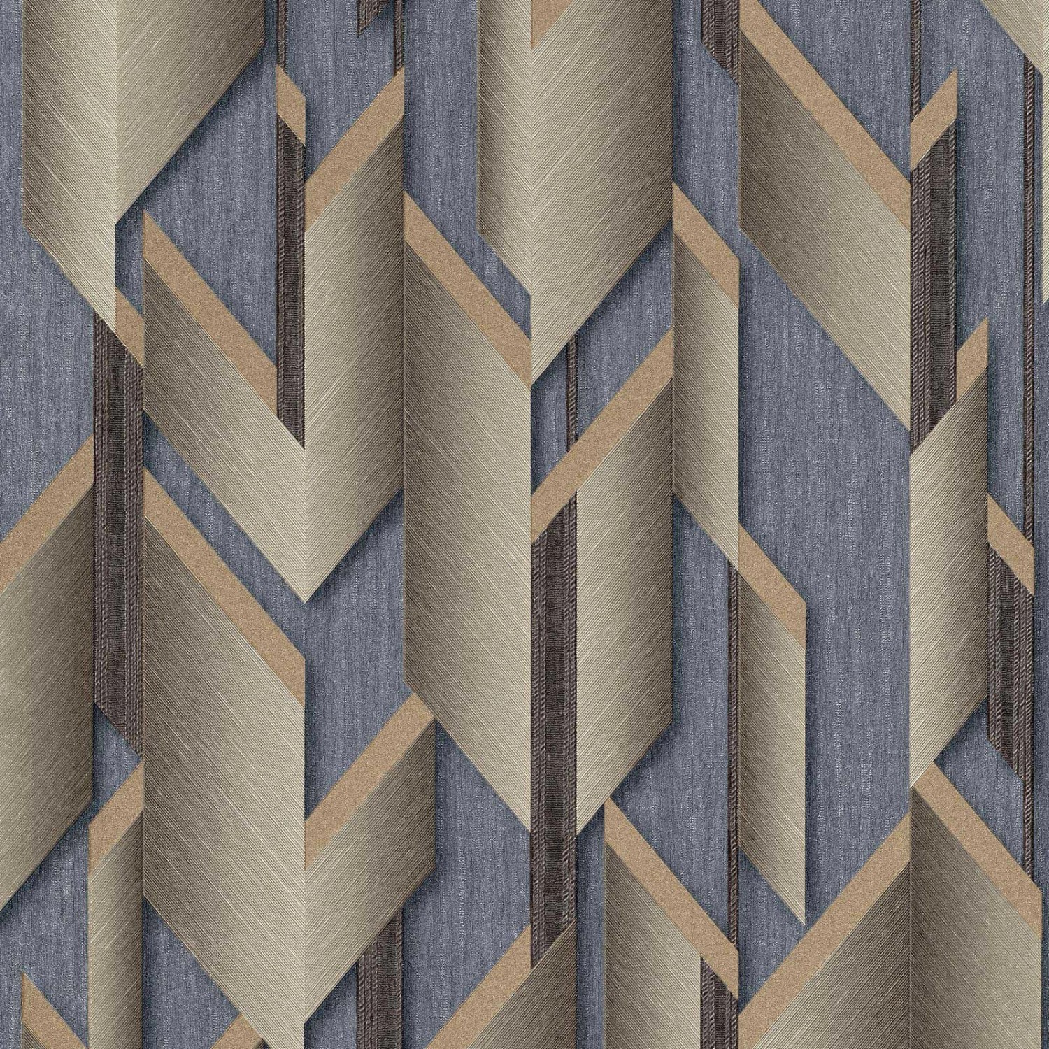 Bricoflor 3D Tapete in Anthrazit Gold Geometrische Vliestapete im Art Deco günstig online kaufen