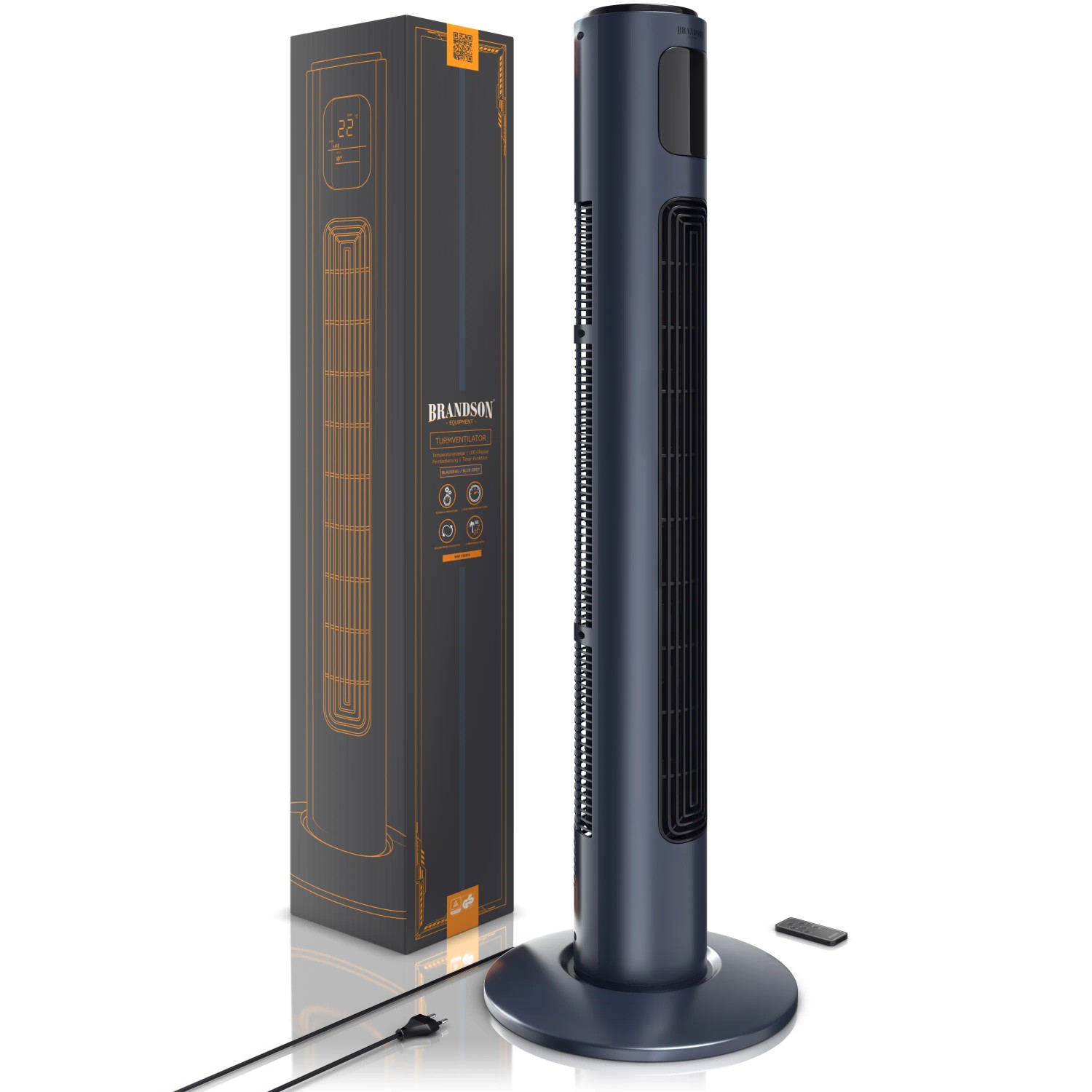 Brandson Turmventilator, 96cm, mit Fernbedienung und Oszillation. Mobiler Ventilator für eine angenehme Kühlung.