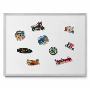 Tulup Magnettafel Magnettafel für die Wand Gerahmt Farbe Weiß 80x60 cm Dekoratives Magnetboard aus Metall Silberner Rahmen