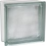 Weißer Glasstein, 19x19x8 cm, einseitig satiniert, für Schallschutz.