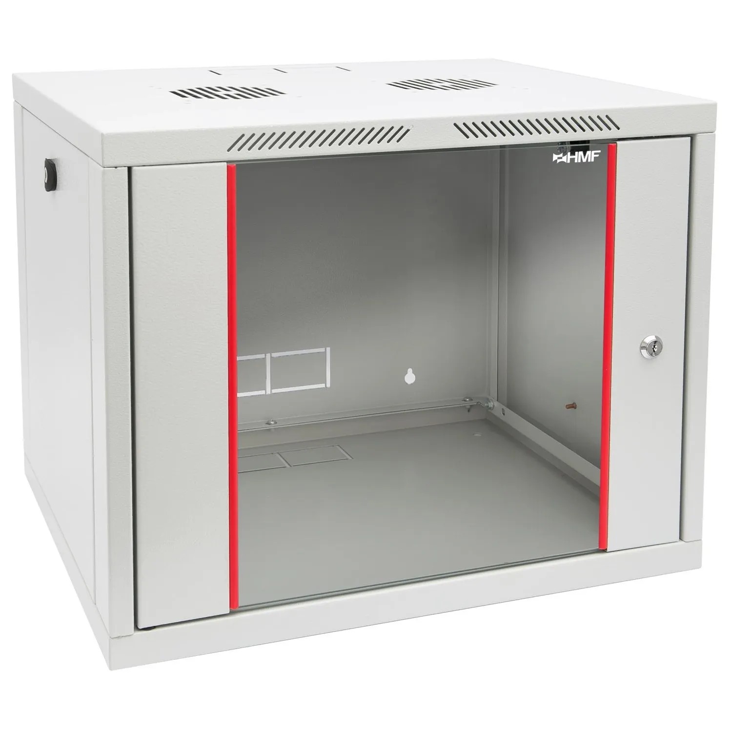 HMF 66409-07 Serverschrank  Netzwerkschrank 19 Zoll 9HE Tiefe 45 cm Lichtgrau