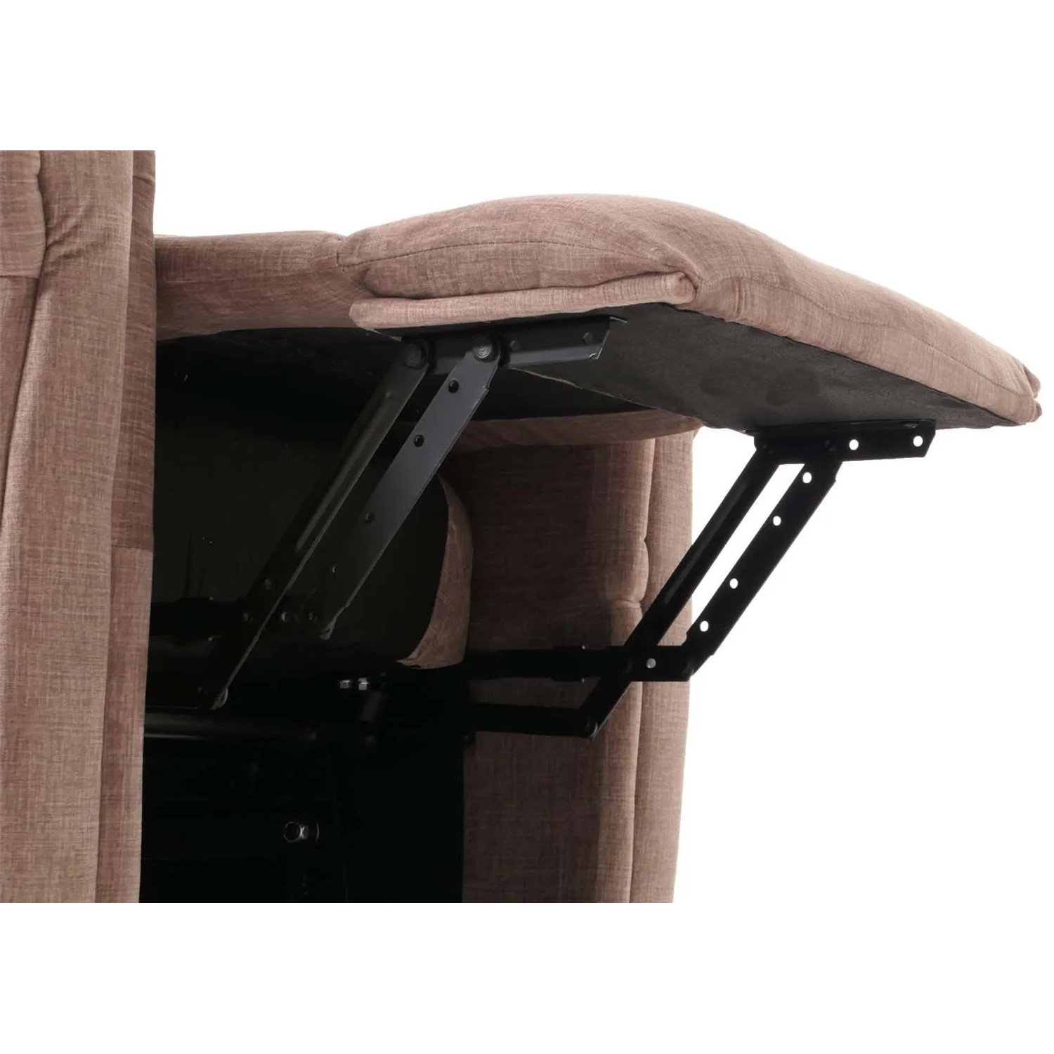 Berlinlodge Massage-Fernsehsessel HxBxT 138x86x168 cm Sitzhöhe 49 cm Liegefunktion Aufstehhilfe Heizfunktion Stoff  Chenille Braun Massagesessel_8