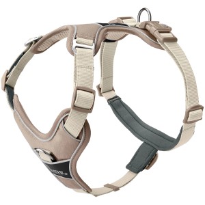 Hunter Hundegeschirr Divo Up Gr. S in Taupe, verstellbar und gepolstert.