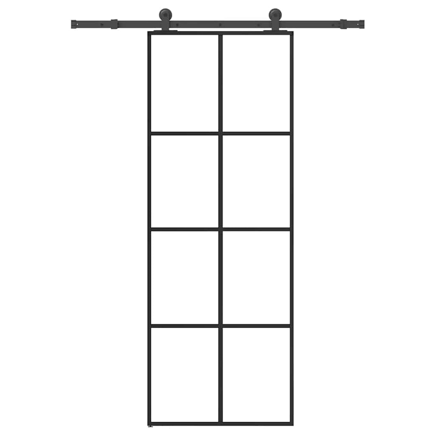 vidaXL Schiebetür mit Beschlag 76x205 cm ESG-Glas & Aluminium 3332885 günstig online kaufen