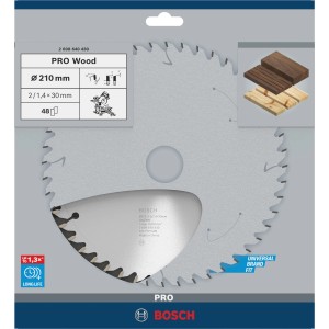 Bosch Hartmetall Kreissägeblatt, 210 mm Durchmesser, für präzise Holzschnitte.