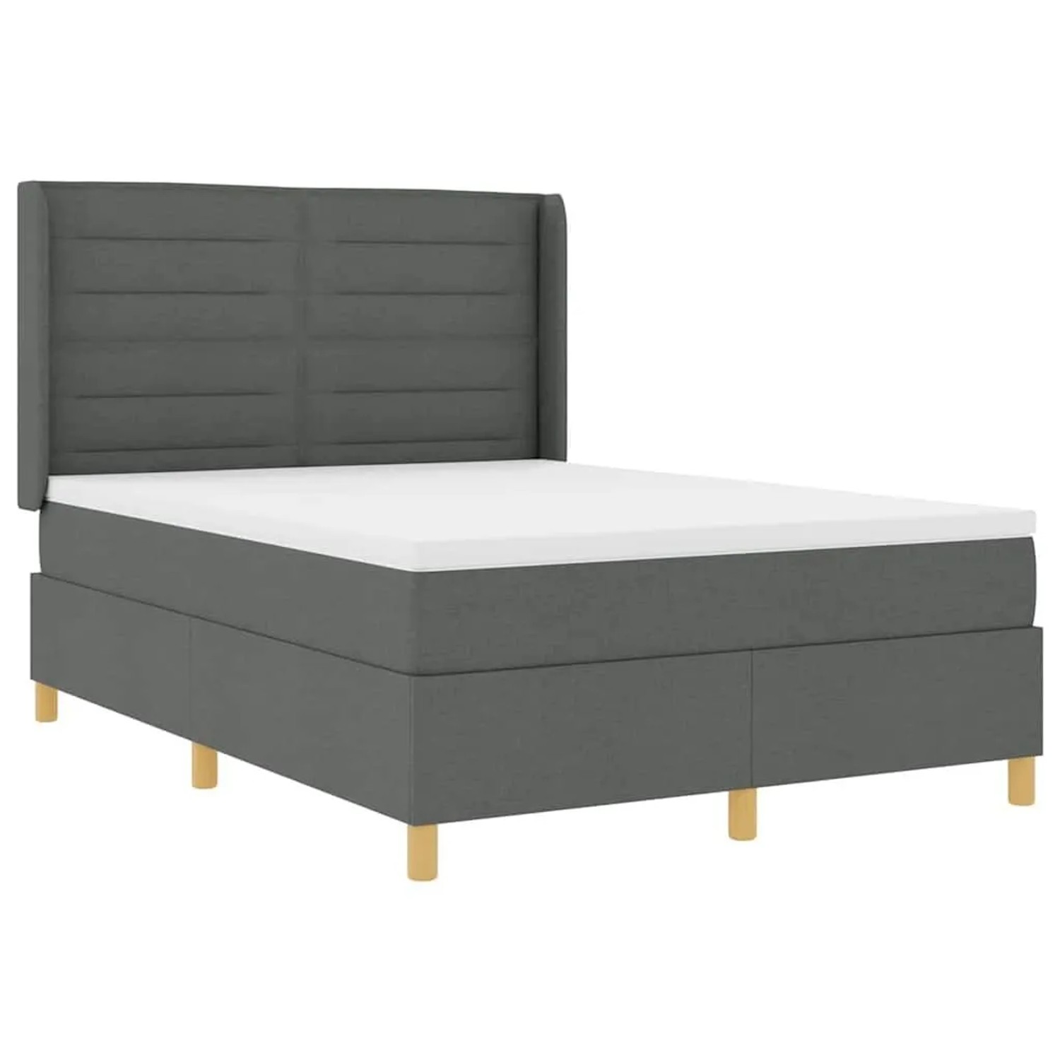 vidaXL Boxspringbett mit Matratze mit Kopfteil Grau 140 x 200 cm Stoff 3343 günstig online kaufen