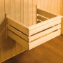 Detailansicht der Weka Element-Ecksauna Varberg: Holzkonstruktion der Liegefläche.