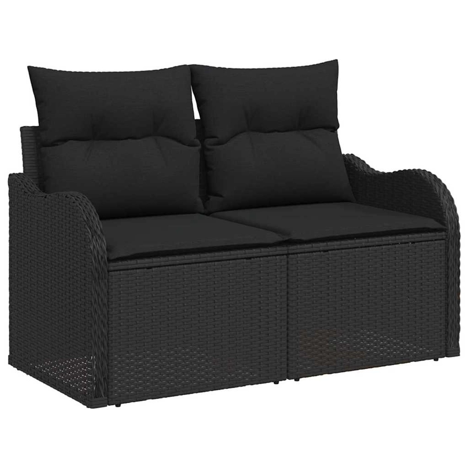 vidaXL Garten-Sofa-Set mit Kissen 10-Tlg Schwarz Poly Rattan 3354552 günstig online kaufen