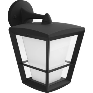 Hängende Philips Hue Econic LED-Laternenleuchte in Schwarz für den Außenbereich.
