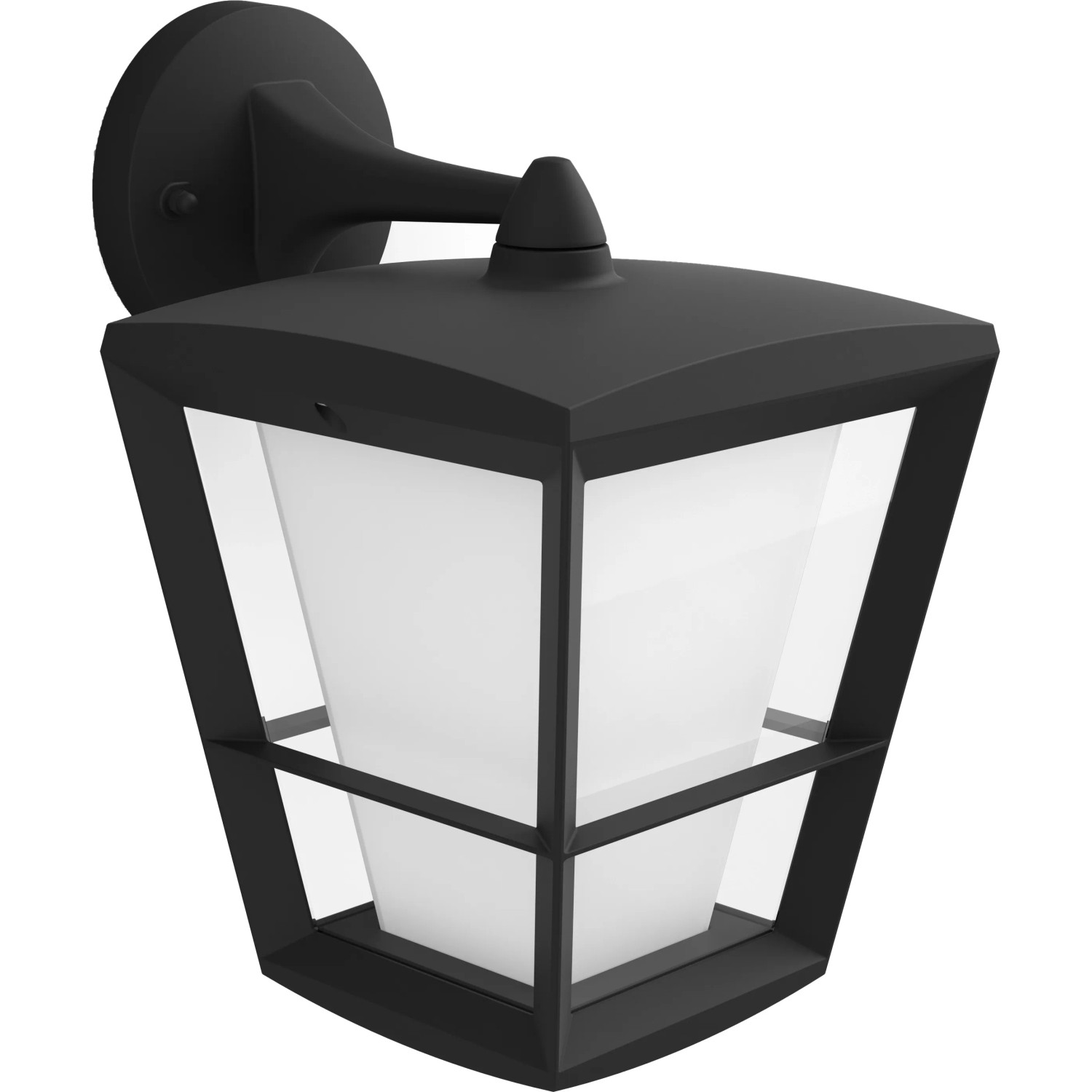 Hängende Philips Hue Econic LED-Laternenleuchte in Schwarz für den Außenbereich.