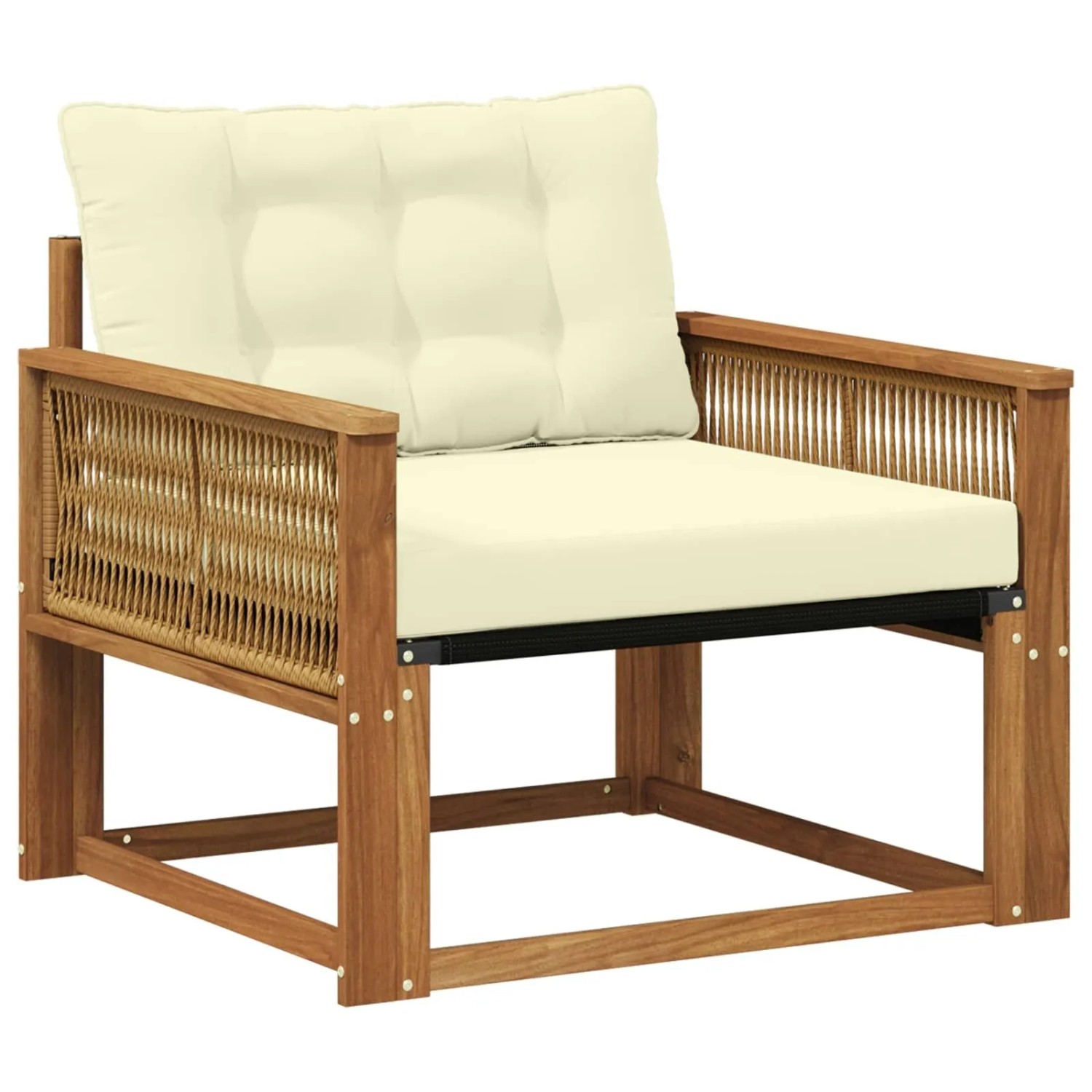 vidaXL Outdoor-Sofagarnitur Massives Akazienholz und Textilene Natur 3438894