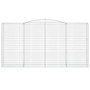 4er Set vidaXL Gabionen mit Hochbogen, 400x50x200/220cm, aus verzinktem Eisen.