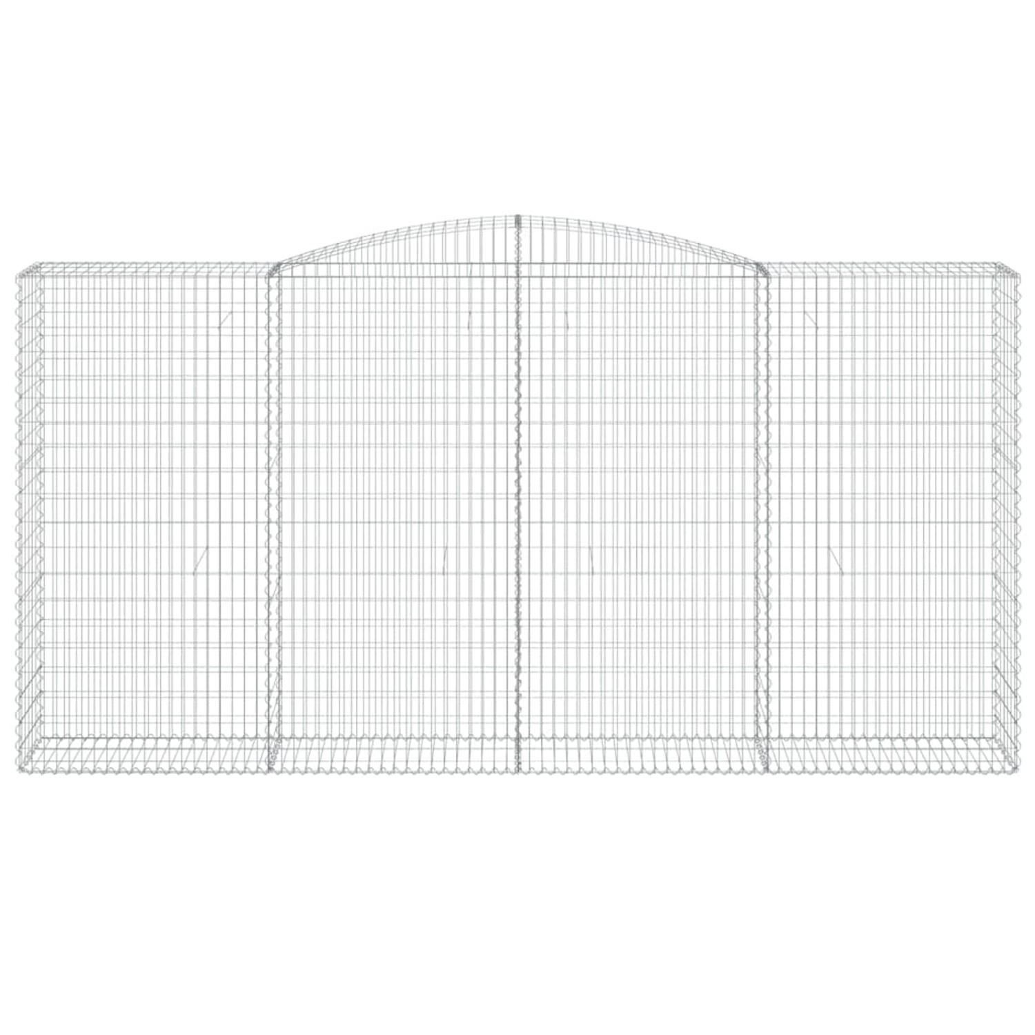 4er Set vidaXL Gabionen mit Hochbogen, 400x50x200/220cm, aus verzinktem Eisen.