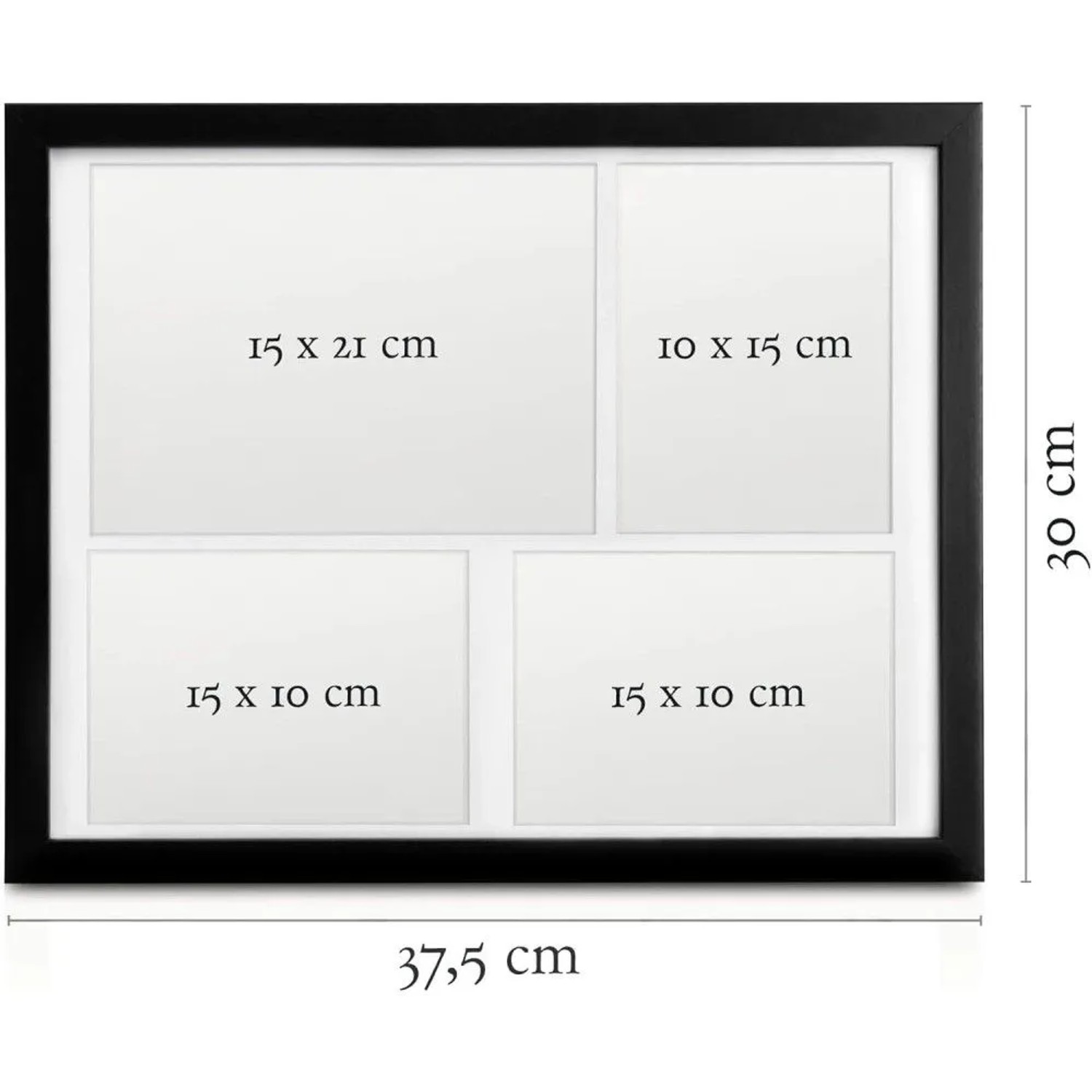 Bomoe Galeria Bilderrahmen 4 Bilder 15x21cm + 10x15cm Schwarz 6tlg