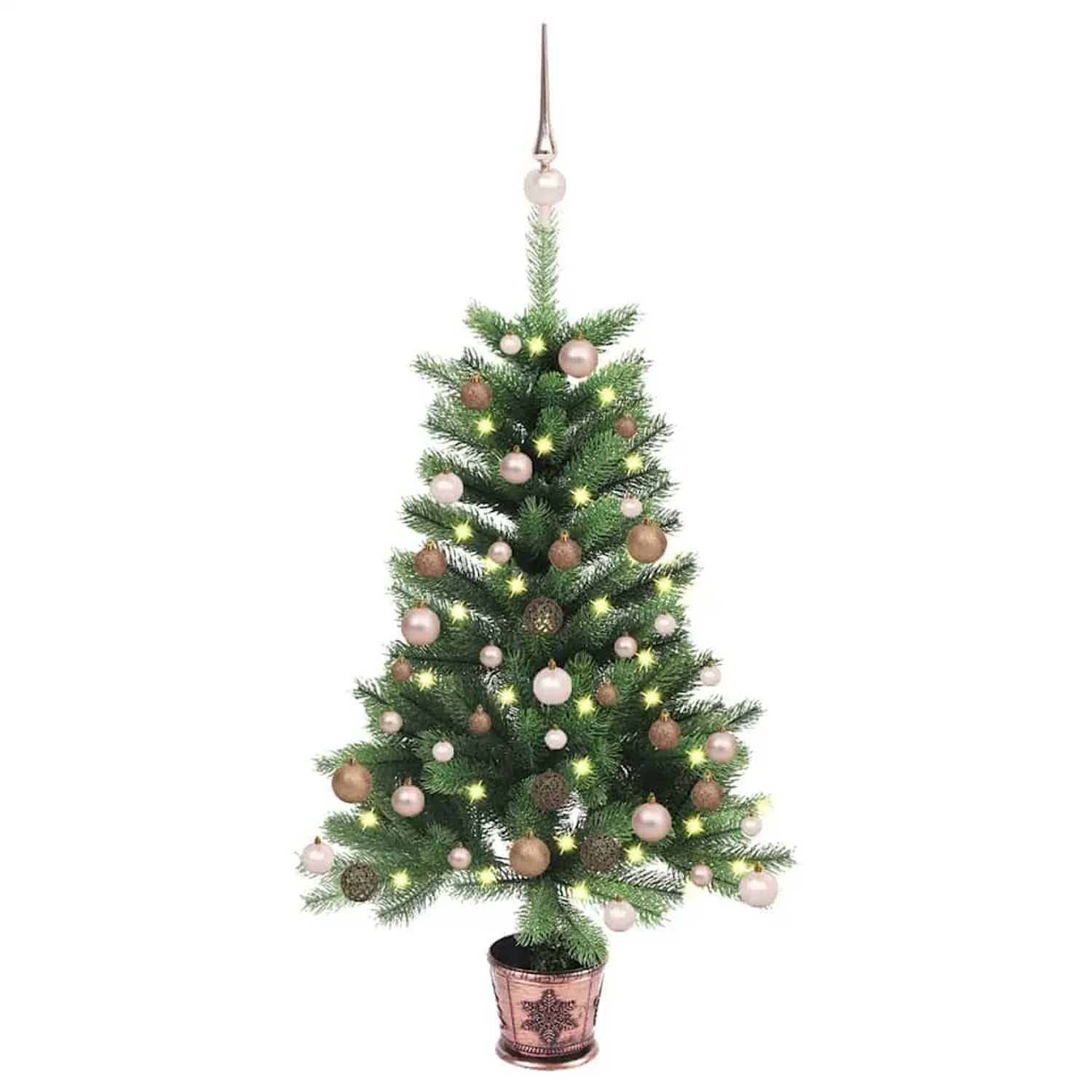 vidaXL Künstlicher Weihnachtsbaum mit Beleuchtung & Kugeln 90 cm Grün 3077638