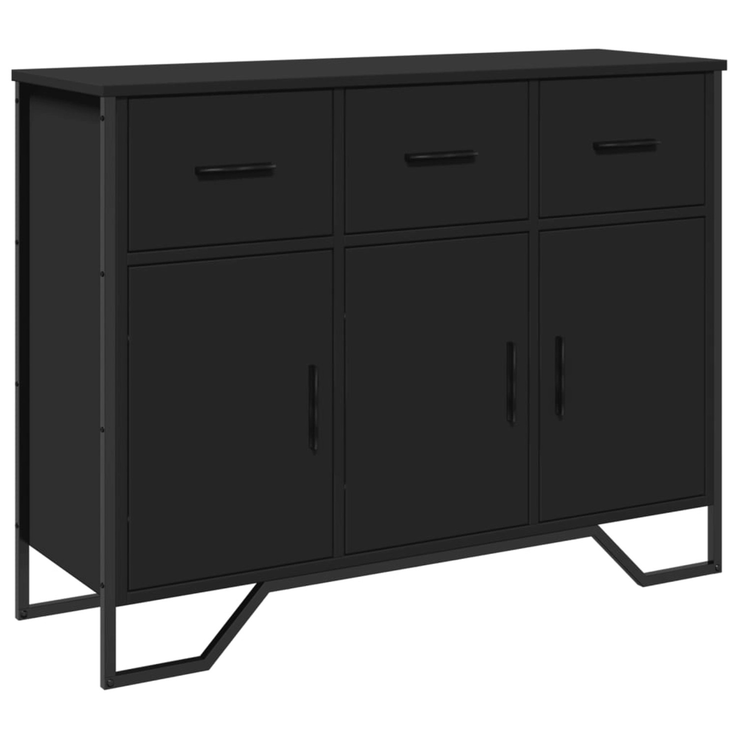 vidaXL Sideboard Schwarz 97x32,5x74,5 cm Holzwerkstoff 848559