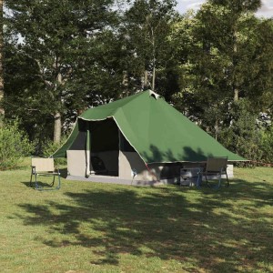 vidaXL Tipi Zelt mit Dach mit Speicher Grün 358 x 296 x 258 cm Taft 42000969