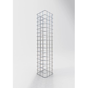 Eckige Gabiona Gabionen-Säule, 80x17x17cm, Maschenweite 5x5cm, zur dekorativen Gartengestaltung.