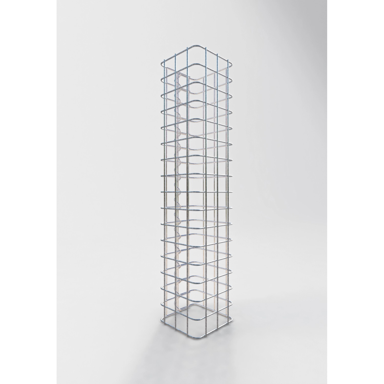 Eckige Gabiona Gabionen-Säule, 80x17x17cm, Maschenweite 5x5cm, zur dekorativen Gartengestaltung.