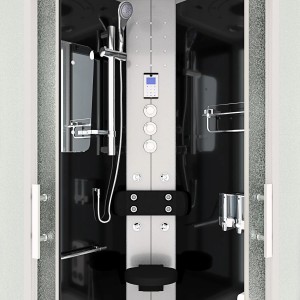 AcquaVapore Duschkabine 80x80 cm mit Regendusche, Massagedüsen und Klappsitz.