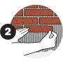 Anbringen von braunen Elabrick Verblendern mit Klebemörtel. Schritt 2 der Anleitung.