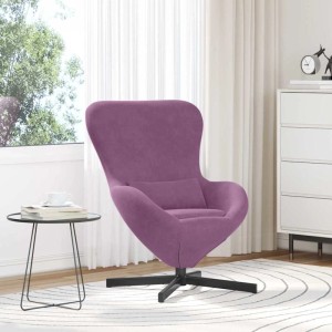 Lila vidaXL Eiersessel aus Samt mit Drehfunktion, ideal als Loungesessel.