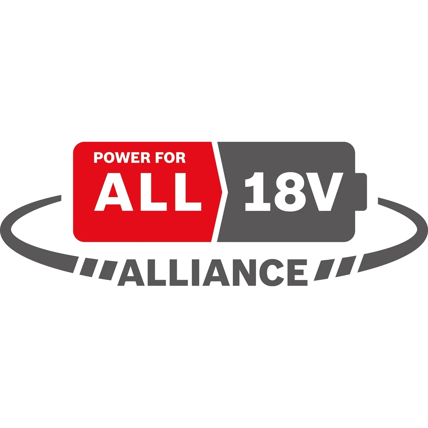 Bosch 18V Akku-System Logo: Power for All Alliance. Akku für Elektrowerkzeuge.
