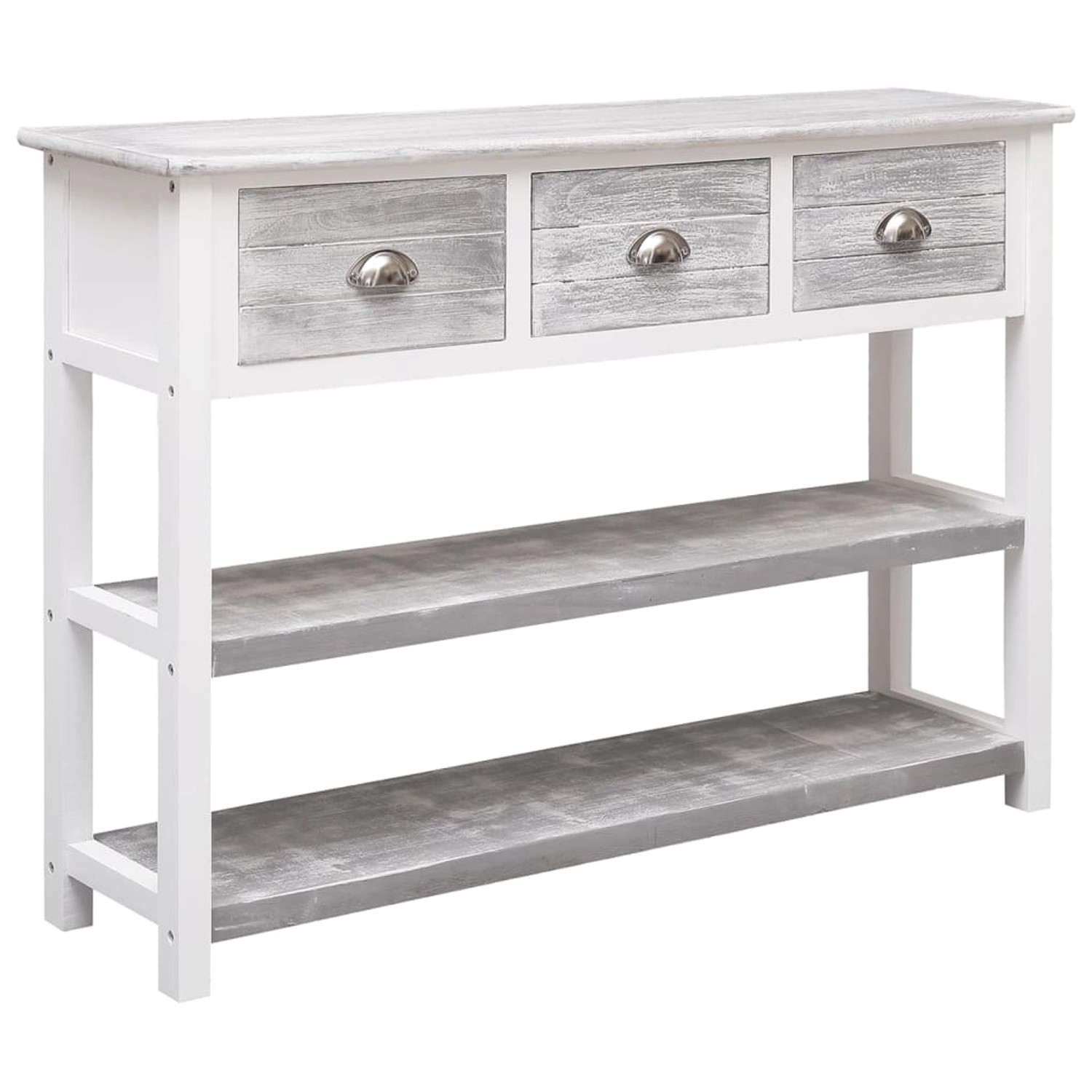 vidaXL Sideboard Antik-Grau 108x30x76 cm Massivholz Paulownia 338543 günstig online kaufen