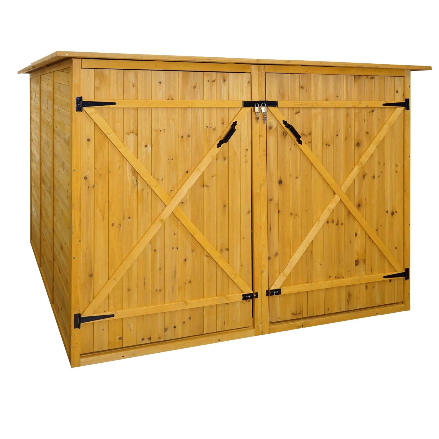 MCW 2er-Fahrradgarage H60 Fahrradbox Geräteschuppen Gerätehaus MVG Abschließbar 151x200x200cm Braun