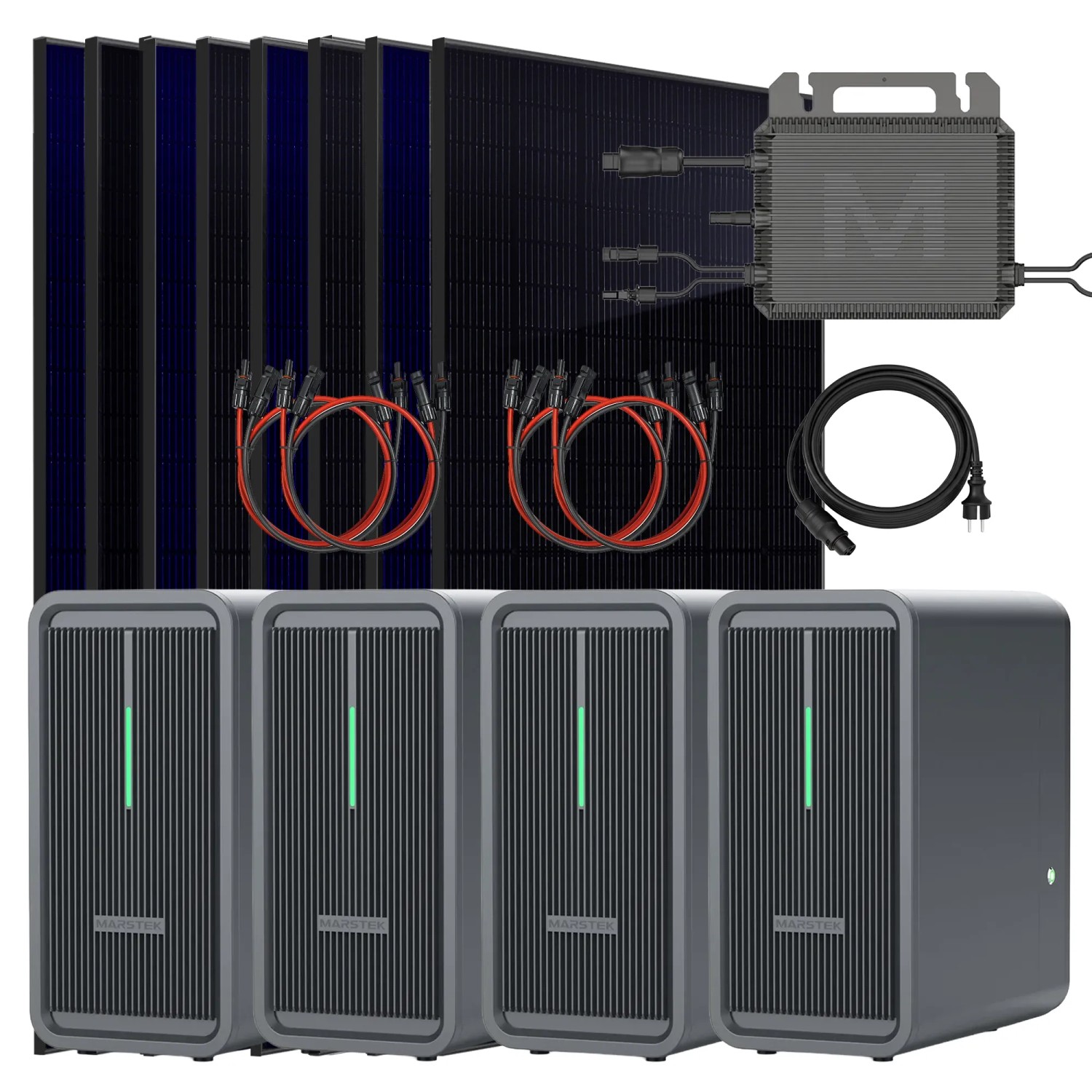 SUNNIVA Balkonkraftwerk 3680W mit 4 Marstek B2500-D 2,24kWh Solarspeicher Wechselrichter inkl.5m Kabel 8x460W Solarmodul...