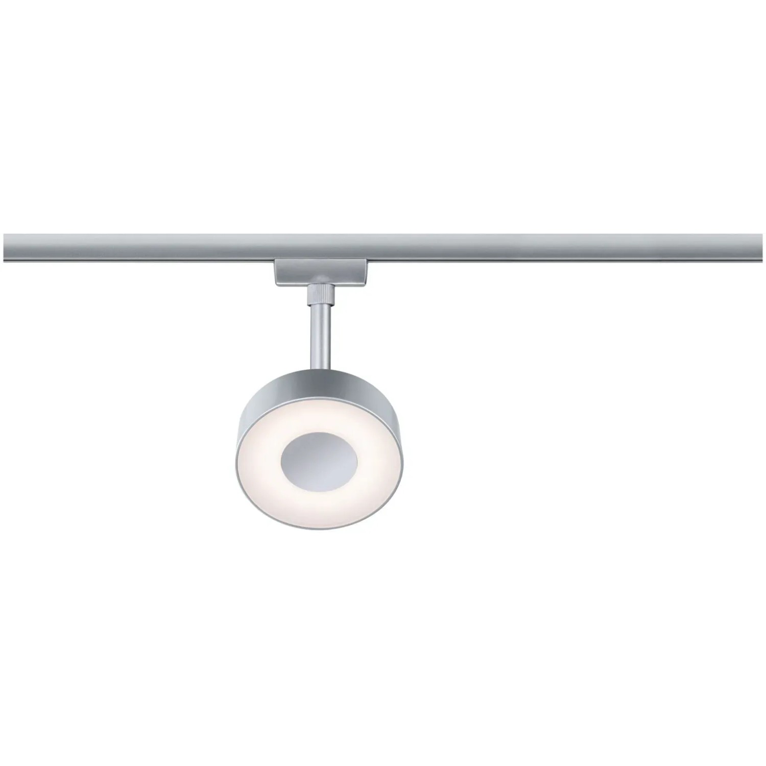 Paulmann Urail LED Schienenspot Circle, chrom matt, an Schiene. Deckenspot für Schienensysteme.