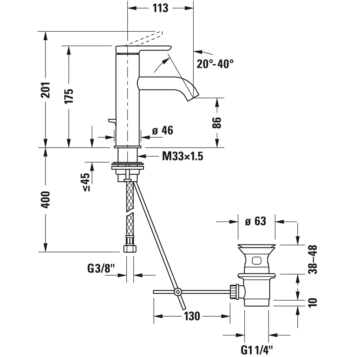 Duravit Einhebelmischer-Waschbeckenarmatur C.1 M-Size Chrom kaufen 