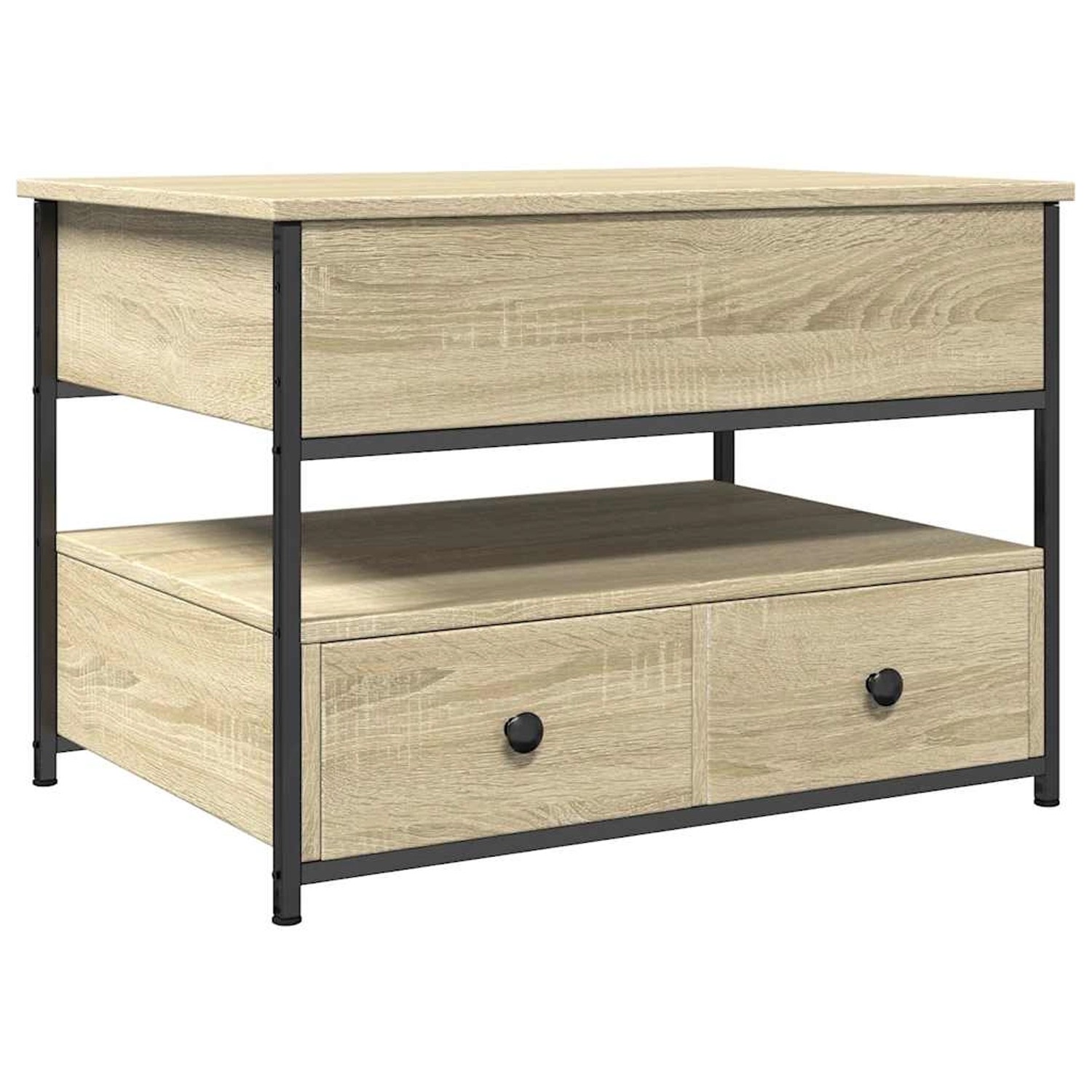 vidaXL Couchtisch Sonoma-Eiche 70x50x50 cm Holzwerkstoff und Metall 845382 günstig online kaufen