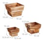 Relaxdays Blumentopf 3er Set Holz Natur Stapelbar 14 cm x 19 cm x 19 cm 680 g_4