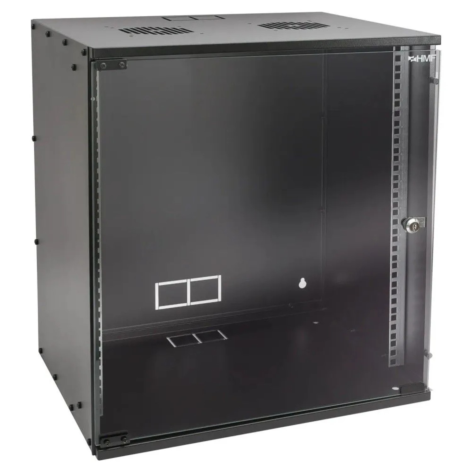 HMF 65712-02 Serverschrank Netzwerkschrank 12HE Unmontiert 19 Zoll Rack Schwarz