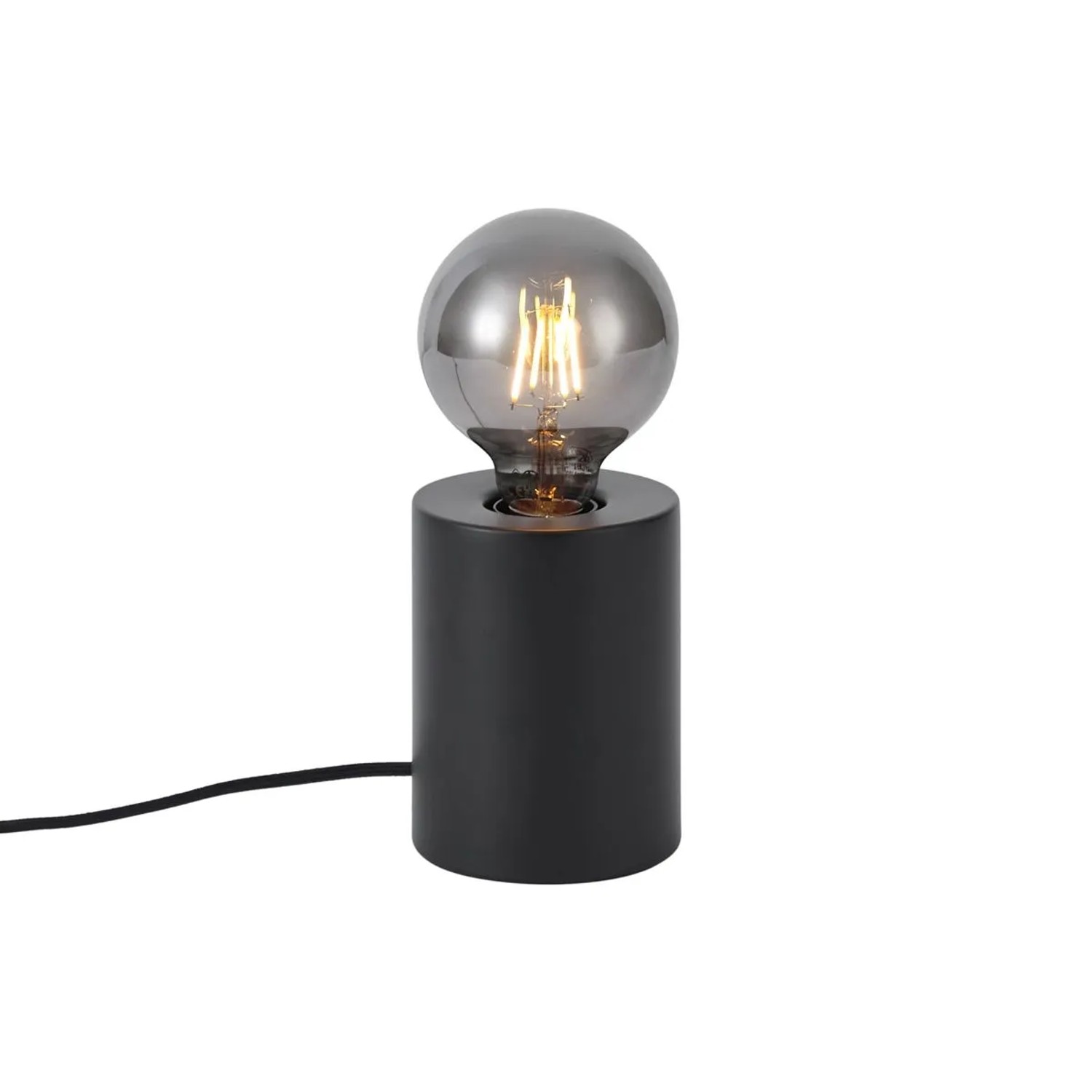 QAZQA Moderne Tischleuchte Schwarz 13cm Zylinder