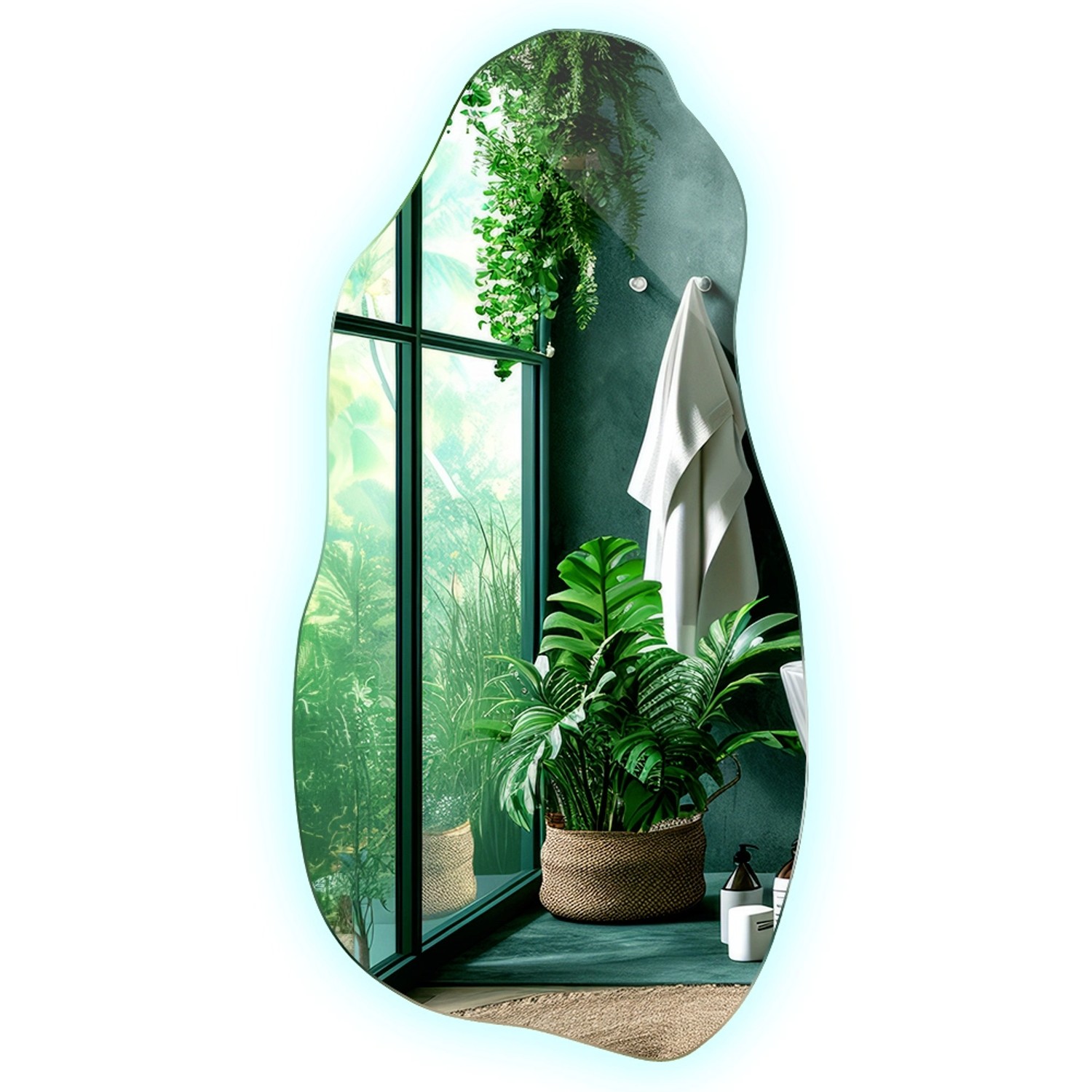 Tulup LED Spiegel LED Organische Spiegel 45x90 cm Ausgefallene Spiegel Mit günstig online kaufen