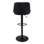 ML-Design Barhocker 2er Set, schwarz, Samt, mit Rückenlehne und Fußstütze.