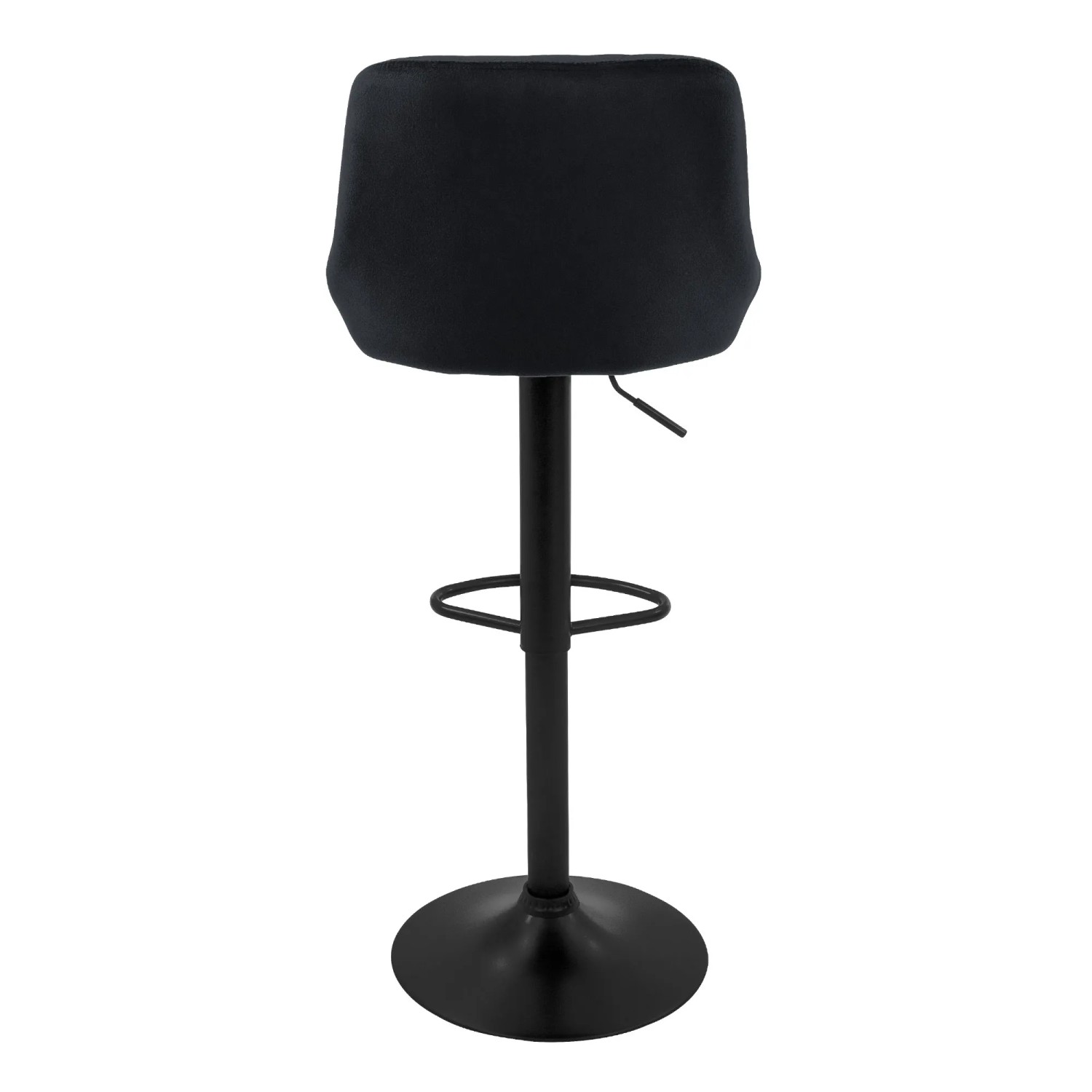 ML-Design Barhocker 2er Set, schwarz, Samt, mit Rückenlehne und Fußstütze.