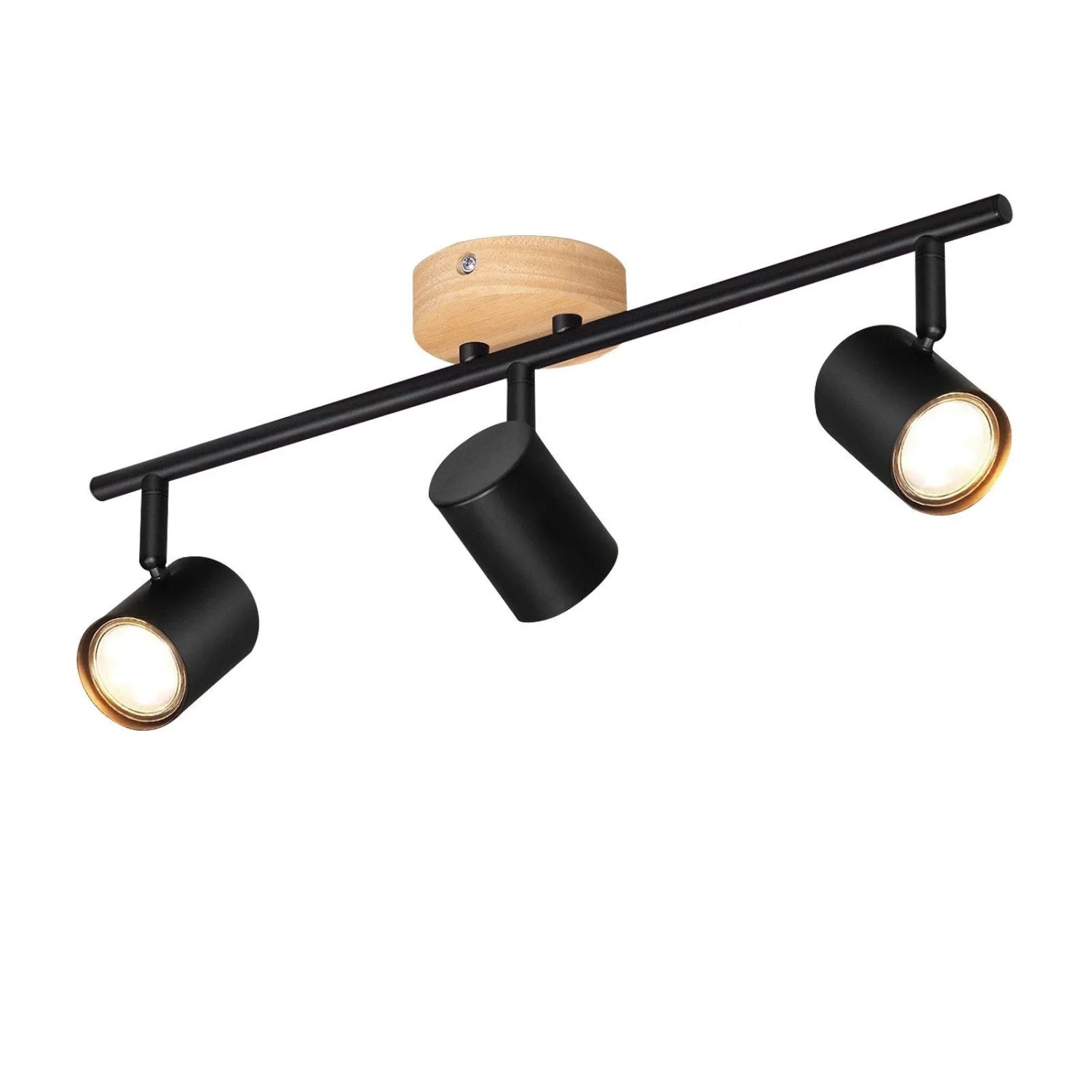 ZMH LED Deckenstrahler 3 Flammig Schwenkbar GU10 Vintage Schwarz ohne Leuchtmittel