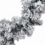 Grüne vidaXL Weihnachtsgirlande mit LED-Lichtern, 5 m, aus PVC mit Schnee.