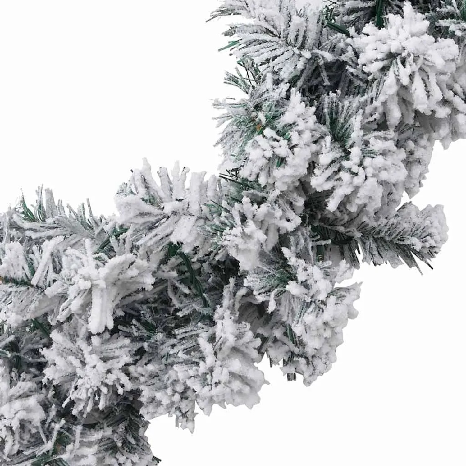 Grüne vidaXL Weihnachtsgirlande mit LED-Lichtern, 5 m, aus PVC mit Schnee.