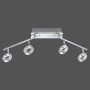 Moderner 4-flammiger LED-Spot Sileda von Paul Neuhaus, Aluminium matt. Deckenleuchte mit schwenkbaren Spots.