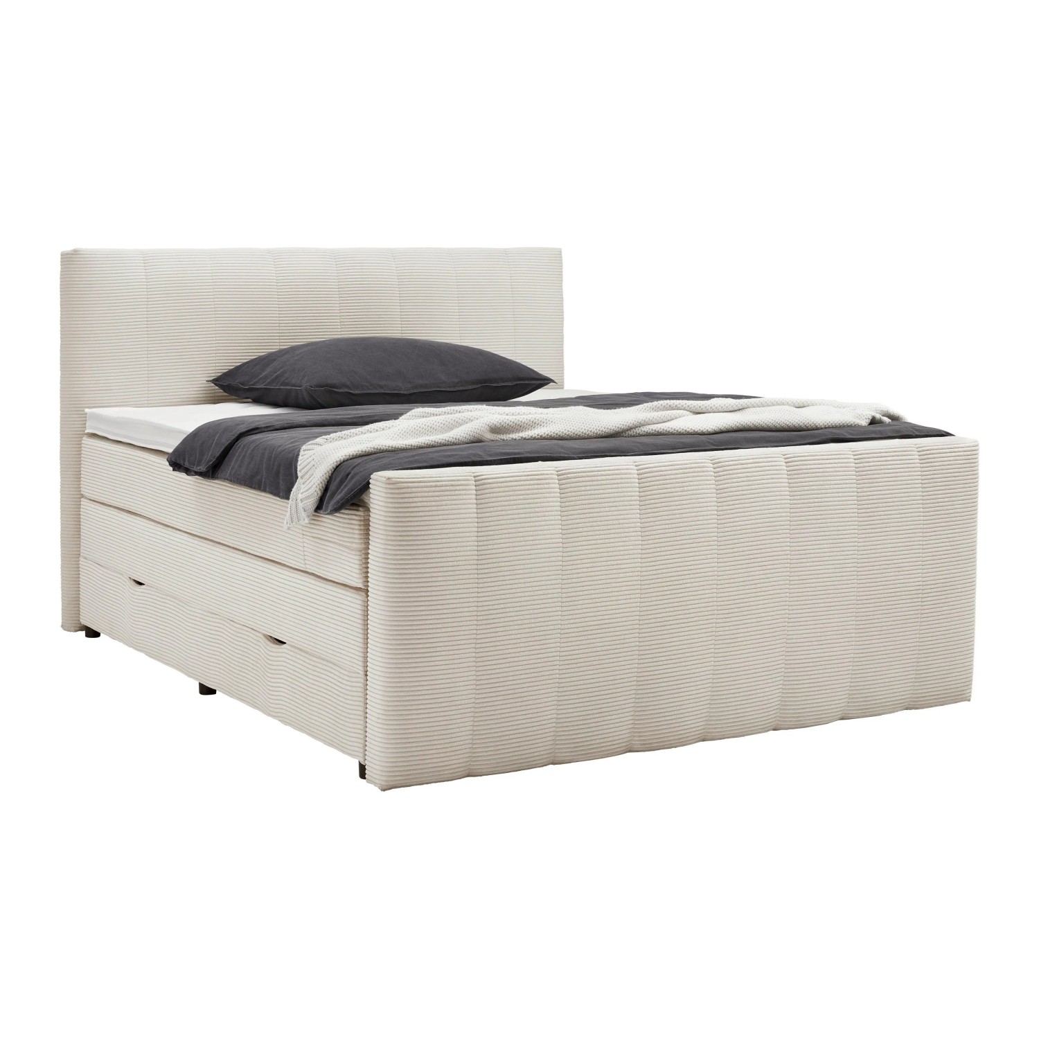 Premium Living Boxspringbett Malaga Beige ca. 180x200cm