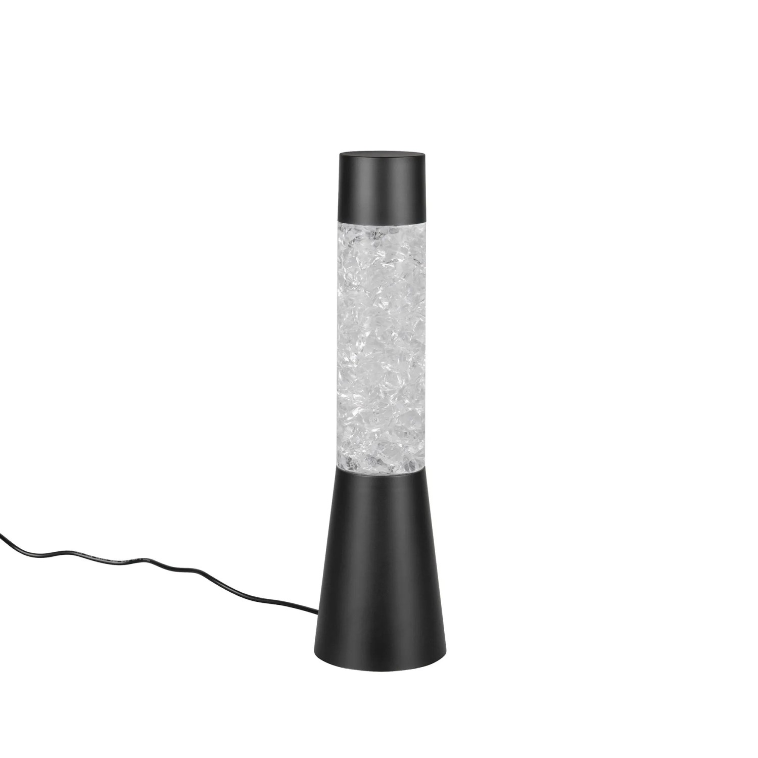 Reality LED Tischleuchte Martini mit Glitzer-Effekt in Wassersäule, schwarz matt.