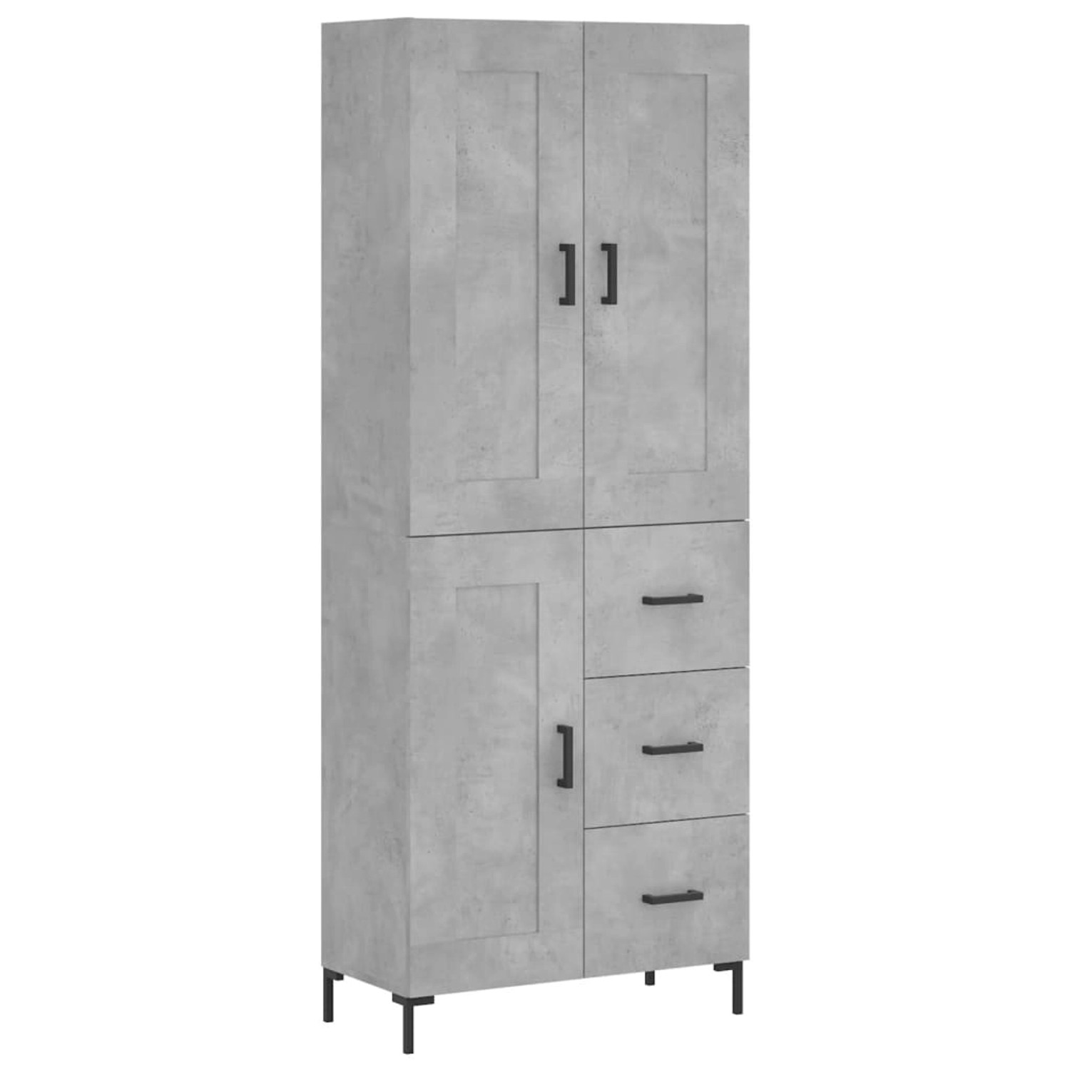 vidaXL Highboard Betongrau 69,5x34x180 cm Holzwerkstoff 3200005