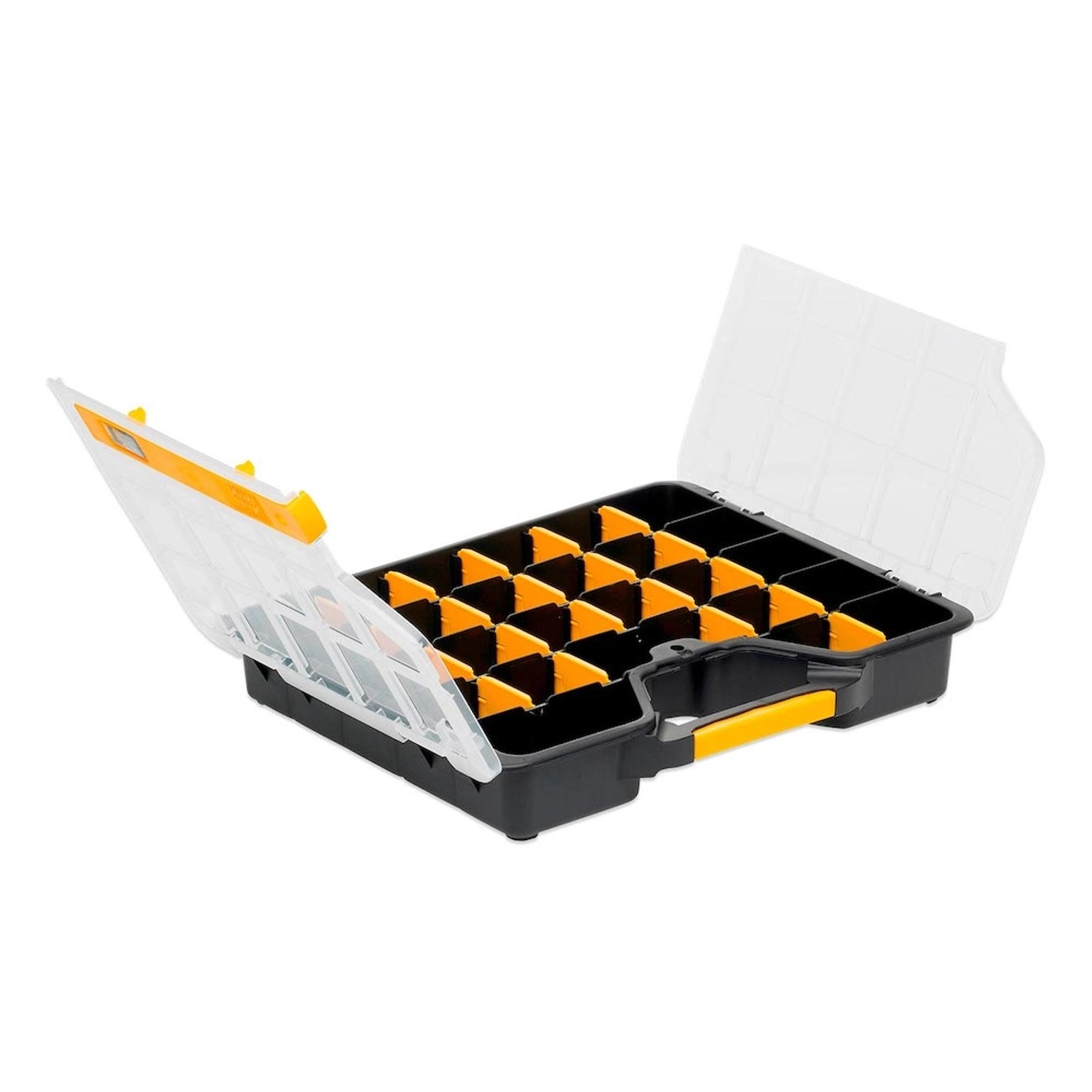 SparSet 5 x Sortimentskasten EuroPlus Basic HxBxT 6,5 x 36,5 x 29,5 cm Schwarz-Transparent-Gelb